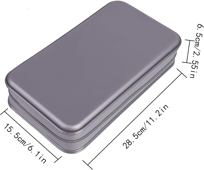 UENTIP CD Case,96 Capacity Hard Plastic DVD Case Holder for Car Home Travel | CD DVD Storage,Zipper Closure,Scratch-Resistant Sleeves,Stay Away Dust and Damp,Storage Music Video Gaming Discs Blu-ray