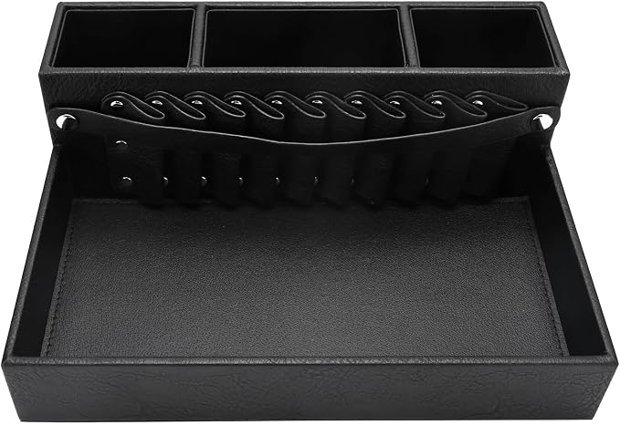 Barber Station Tray for Scissors Holder & Clippers Organizer, Barber Accessories Storage Station for Combs/Hair Clip/Trimmers, Barber Salon Home Desktop Tool Organizer(Small 11.9" x 8.8" x 4.4")