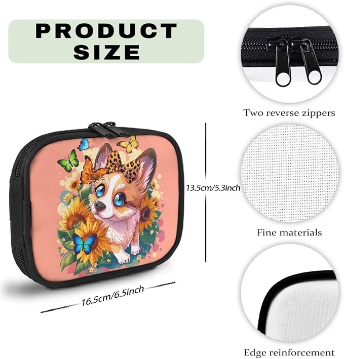 Dog First Aid Kit Travel Small Emergency Kit Cute Corgi Empty First Aid Bag Pet First Aid Pouch with Zipper Portable Medicine Medical Bag