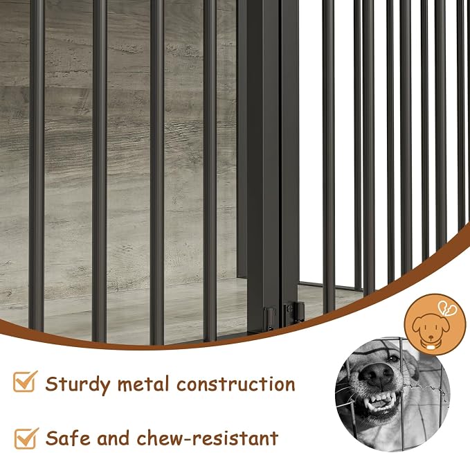 PUKAMI Large Dog Crate Furniture with 2 Drawers, 44 Inch Wooden Dog Kennel Indoor, Crate Furniture as Decorative End Table, Cage Furniture for Small Medium Large Dogs (New Grey, 2-Pack Set)