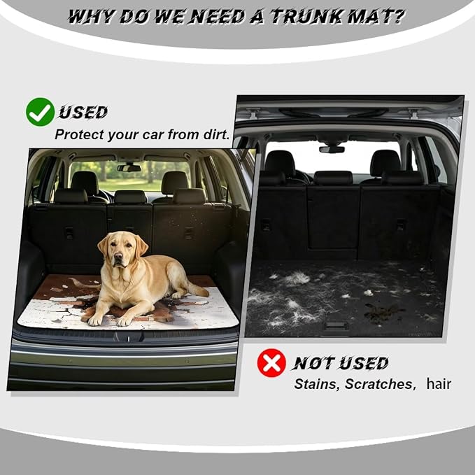 Cute Cattle Cargo Liner for Cars Non Slip Car Trunk Mats Dustproof Cargo Mats for Camping Picnic - Rear Trunk Mat Floor Mat Covers Universal Size 29" x 39" Inch