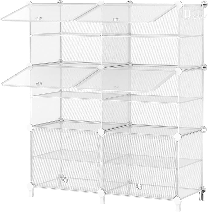 AWTATOS 6 Tiers Shoe Rack Organizer, 24 Pair Shoe Storage Cabinet, Clear | DIY Stackbale Plastic Shoe Organizer Shelves for Closet Entryway Hallway Bedroom