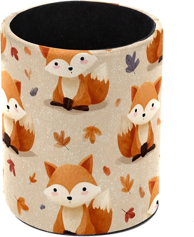 Cute Fox Pen Holder, Pencil Cup Marker Brush Holder Desk Storage Case, Desktop Organizer for School Office Home Supplies
