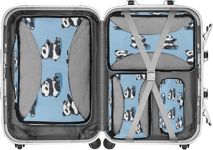 Packing Cubes for Travel, Cute Panda Travel Luggage Packing Organizers for Women Men, Large Custom Toiletries Bag for Cosmetics Toiletries, Cartoon Panda