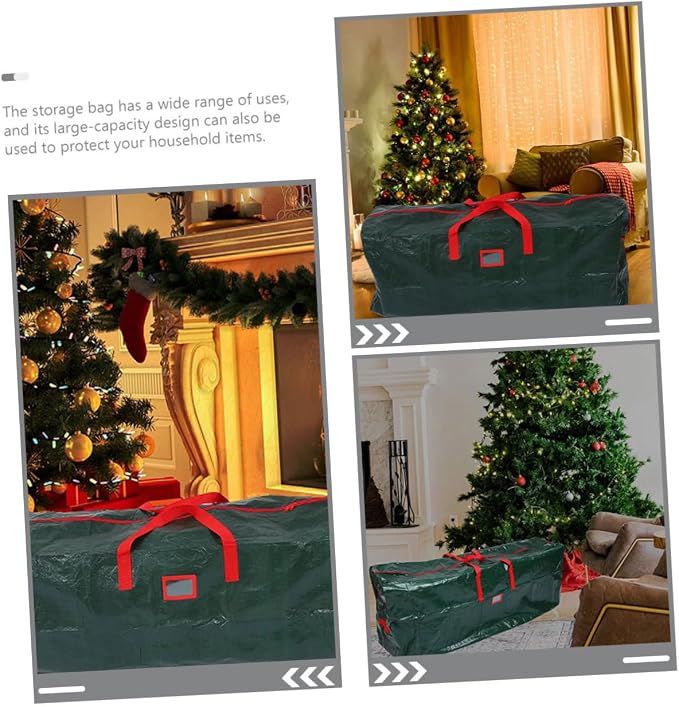 Large Xmas Tree Storage Bag Handles Organizer for Christmas Trees Wreaths Holiday Decorations Sturdy Pet Non-woven for Seasonal Storage