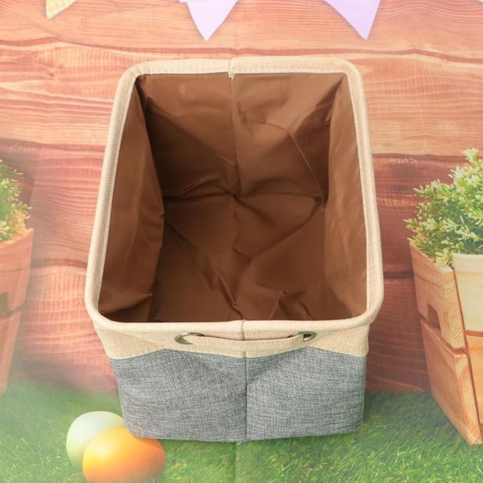 Foldable Beige Cloth Storage Basket with Large Capacity and Portable Design for Laundry and Pet Organizer, Easy to Carry Home Storage Container for Living Room