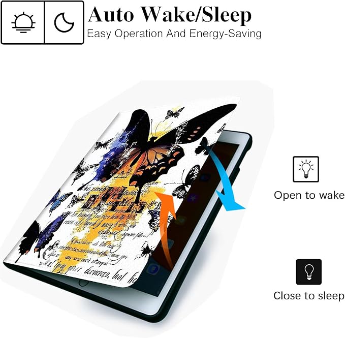 for Microsoft Surface Pro 11/10/9-13" 2024/2022 Tablet Case,Auto Wake/Sleep,Adjustable Stand Protective Cover - Butterfly Art