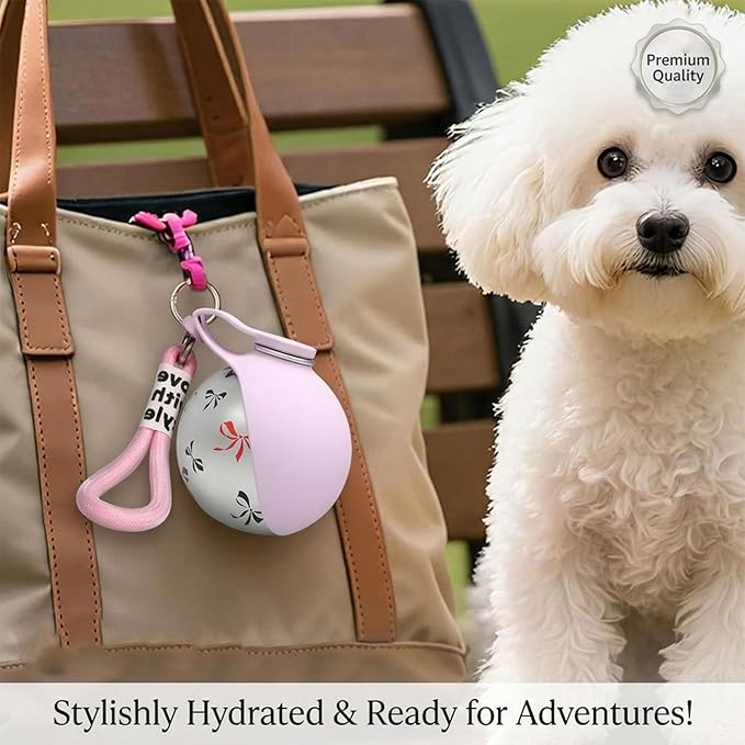 2026 NEW 2-in-1 Portable Dog Water Bottle for Small Dogs - Leak-Proof & Compact Dog Travel, Foldable Pet Water Bottle for Small Dog Walking, Hiking & Travel (Blue+Print)
