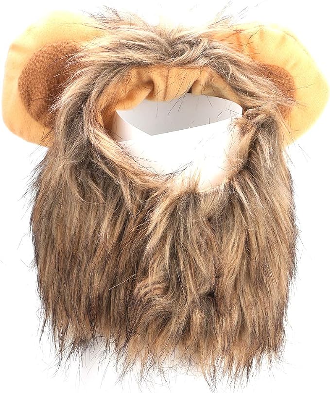 Zopsc Cute Cat Lion Wig Hat, Funny Pet Costume Dress Up for Small Dogs Cats, Furry Animal Roleplay Costume Accessories