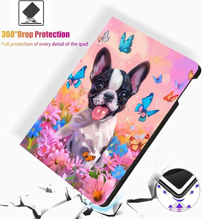 for Samsung Galaxy Tab S5e 10.5 Inch 2019 Model T720/T725/T727 Tablet Case,Auto Wake/Sleep,Adjustable Stand Protective Cover - Cartoon Frog Flower