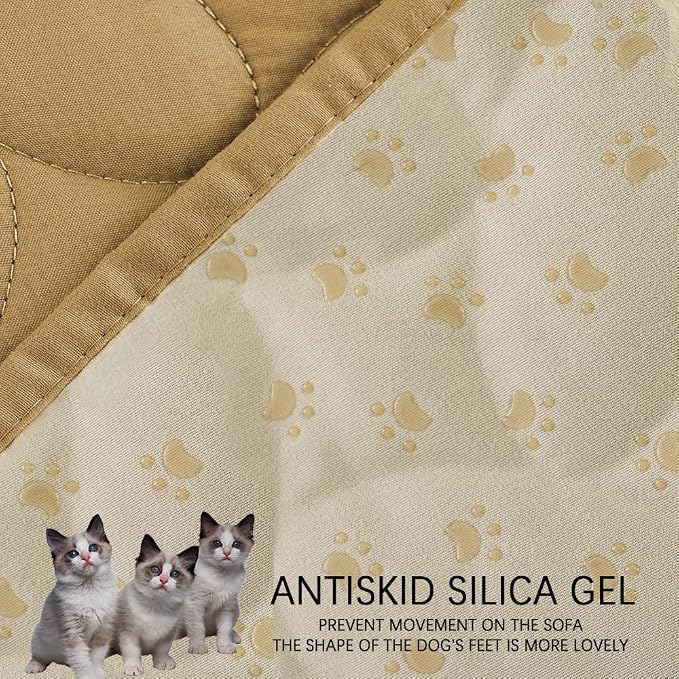 Ameritex Waterproof Pet Bed Cover Anti-Slip Dog Bed Blanket for Sofa and Furniture Waterproof New Pattern Design (Sand, 30x80 Inch (Pack of 1))