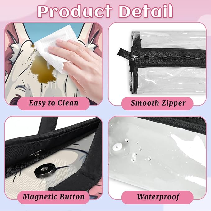 Dog Print Makeup Bag for Women Hanging Roll-Up Travel Organizer Toiletry Kit with 4 Removable Compartments, Animal