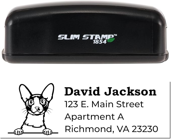 Personalized Cornish Rex Cat Address Stamp - Custom Made to Order Mailing Stamp for Gift Tags - Ideal for Cat Lovers and Rex Enthusiasts - Unique Pet-Themed Stamps for All Occasions