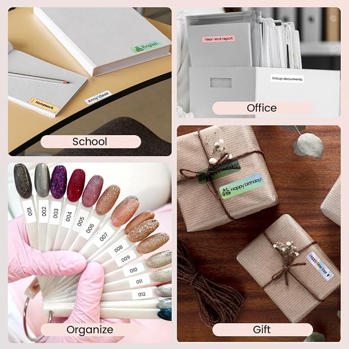 Phomemo D30 Portable Thermal Printer, Bluetooth Mini Label Maker Machine | Lightweight Small Label Maker Printer, Versatile Abundant Templates Fonts & Icons for Kids Home School Office, Easy to Use