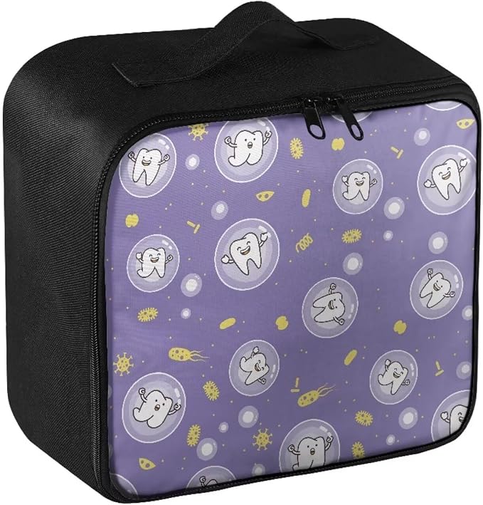 First Aid Bag Empty Dentist Pattern Medicine Storage Bag Cute Medium Sized Empty First Aid Bag Portable Medicine Bag for Traveling College Dorm Student School Purple