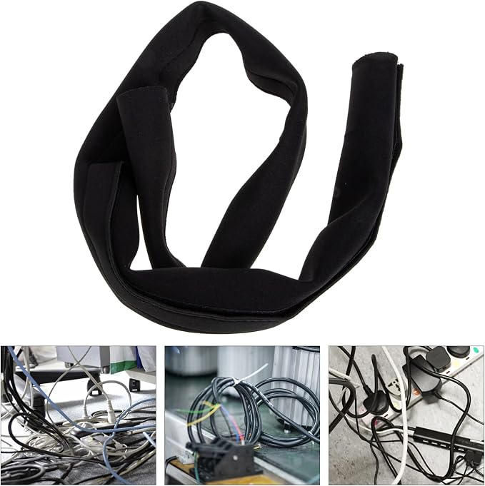 Lurrose Cable Management Sleeve Neoprene Cord Organizer for Computer Wires from Pets Mess Design for Use