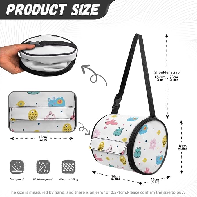 Cute Pets Bathroom Hanging Toilet Paper Tissue Holder Wall Mounted Tissue Towel Roll Holder with Adjustable Strap Easy Installation