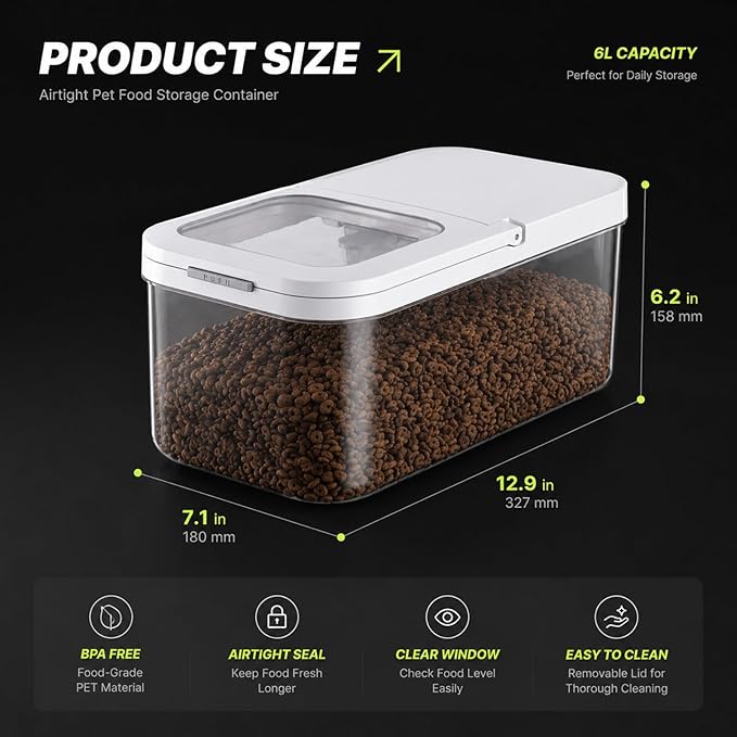 Dog Food Storage Container 10 Lbs | Pet Food Storage Containers With Lids & Scooper BPA Free Airtight Storage Containers Store Dry Food For Kitchen Pantry