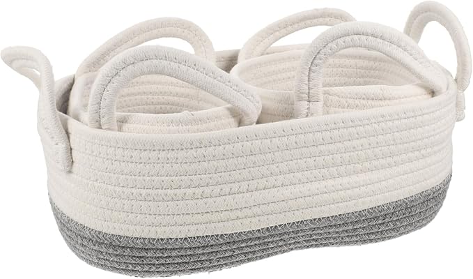 Zerodeko 3pcs Woven Storage Basket for Dog Toys Stylish Pet Toy Organizer and Compact Design for Home and Boys and Girls Room for Housewarming and Showers