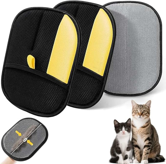 Pet Hair Removal Glove for Dogs & Cats –3Pcs– Reusable Electrostatic Grooming Mitt for Dogs & Cats, 5-Finger Pet Hair Remover for Furniture, Couch, Carpets, Clothing & Laundry