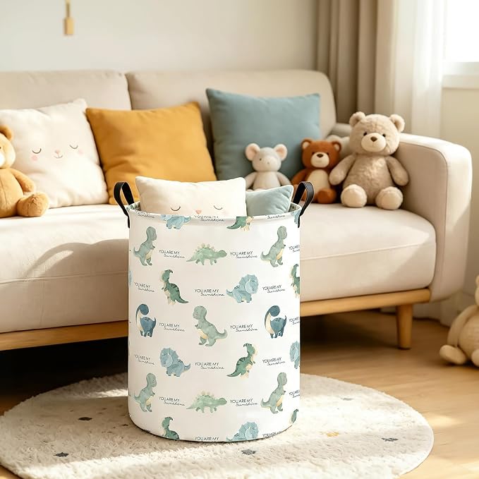Storage Basket, Nursery Hamper Dragon | Foldable with Waterproof PE Coating Organizer Bin for Kids Boys and Girls,Office,Bedroom,Clothes
