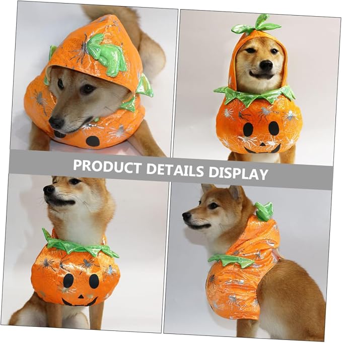 Toddmomy Halloween Pumpkin Dog Costume for Cats and Dogs Adorable Wear-Resistant Pet Apparel for Halloween Parties Comfortable and Breathable Design Easy to Reusable Outfit