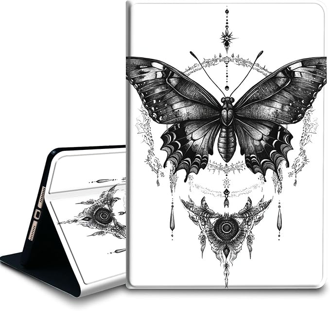 Bxgolkgd Tablet Case for Samsung Galaxy Tab S8 Plus 2022/S7 FE 2021/S7 Plus 2020 12.4 Inch,Shockproof Stand Cover with Heat Dissipation,Auto Wake/Sleep Function,Butterfly Totem