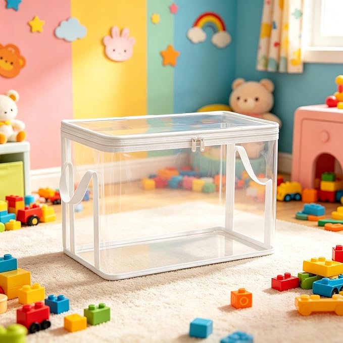 Plush Toy Storage Organizer,2-Pieces Plush Dolls Organization Bins | Toy Doll Storage Bins - for Living Room Playroom Study Room Balcony Dormitory Apartment Farmhouse Home Balcony