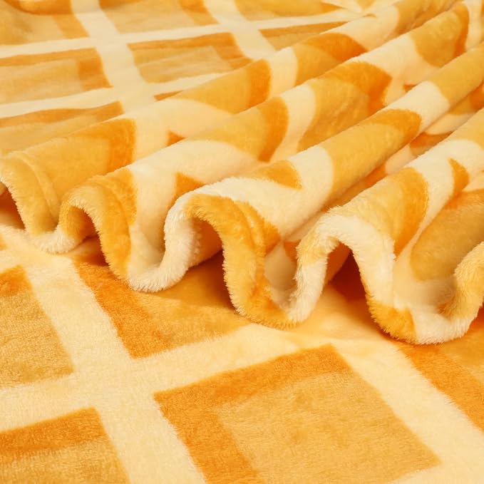 Bnuitland Waffle Funny Blanket, 300 GSM Double Sided Giant Realistic Super Soft Food Blanket, Novelty Tortilla Swaddle for Baby/Kids and Pets Wrap