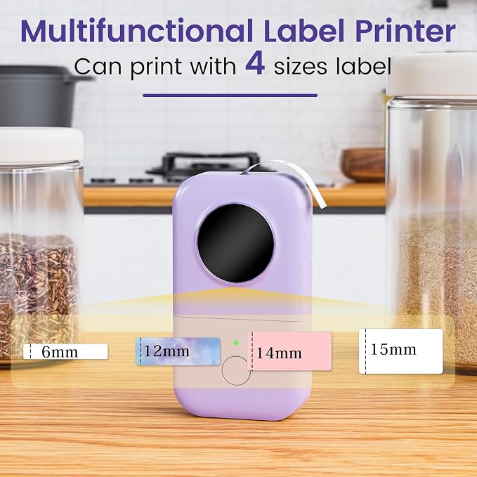 Phomemo D30 Portable Thermal Printer, Bluetooth Mini Label Maker Machine | Lightweight Portable Printer Small Label Maker, Abundant Templates Fonts & Icons for Kids Home School Office, Easy to Use