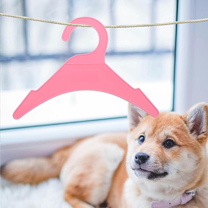 10pcs Small Plastic Pet Clothes Hangers Dog Cat Coat Drying Rack Puppy Apparel Organizer for Small Dogs and Cats