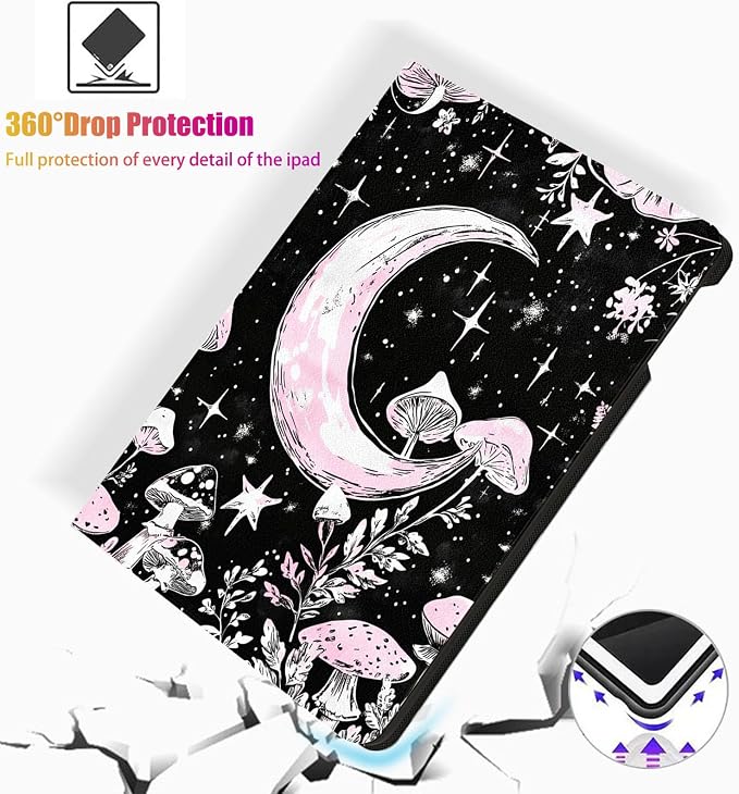 for Samsung Galaxy Tab S7 FE 2021/S8 Plus 2022/S7 Plus 2020 12.4 Inch Tablet Case,Auto Wake/Sleep,Adjustable Stand Protective Cover - Watercolor Forest