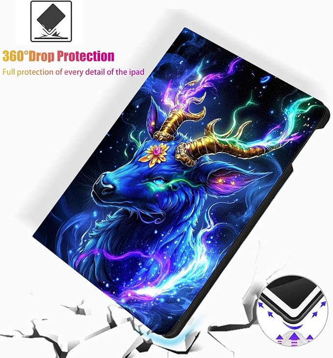 for Samsung Galaxy Tab A 10.1 2016 Model T580/T585/T587 Tablet Case,Auto Wake/Sleep,Adjustable Stand Protective Cover - Owl Moonlight