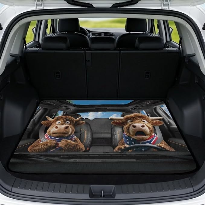 Universal Car Trunk Mat Driving Animal Cattle Cargo Liner 29" x 39", Non-Slip Trunk Protection Covers Rear Trunk Mats Fits Most Cars SUV, All Weather Used