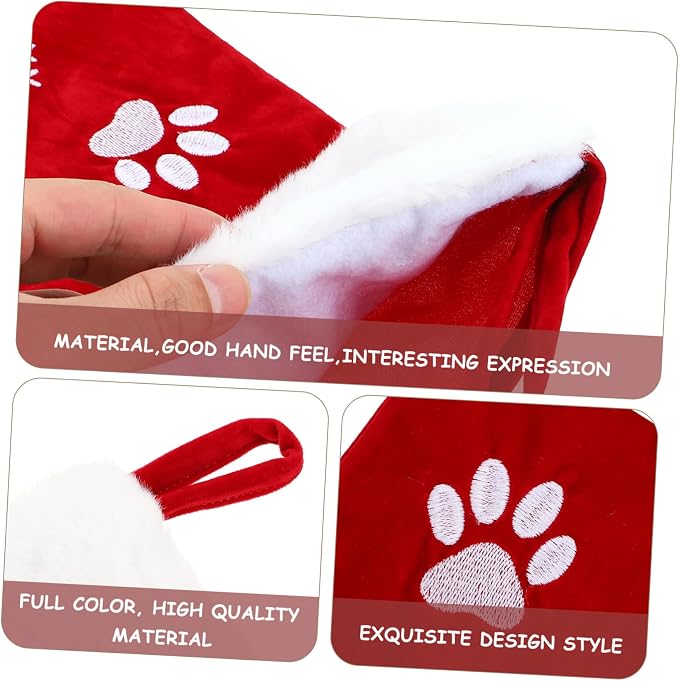 SOLUSTRE 1pc Cartoon Pet Christmas Stocking and Embroidery Festive Holiday Hanging Decoration for Candy Storage for Xmas Tree and Boys and Girls