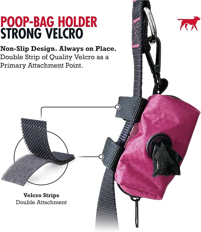 Tuff Pupper Dog Poop Bag Holder | Works with Any Dog Leash | Zippered Waste Bag Dispenser | Waterproof with Rust-Proof Clip | Convenient Lightweight Design | Includes 2 Rolls of Leak-Proof Bags