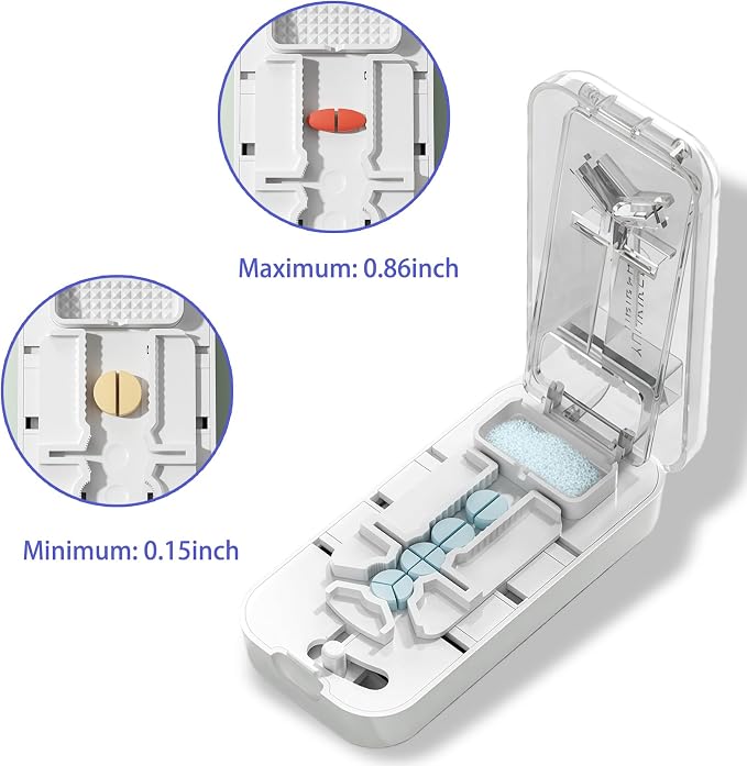 Pill Cutter, Pill Splitter for Small Pills, Cuts 1/2, 1/3, 1/4 Pills