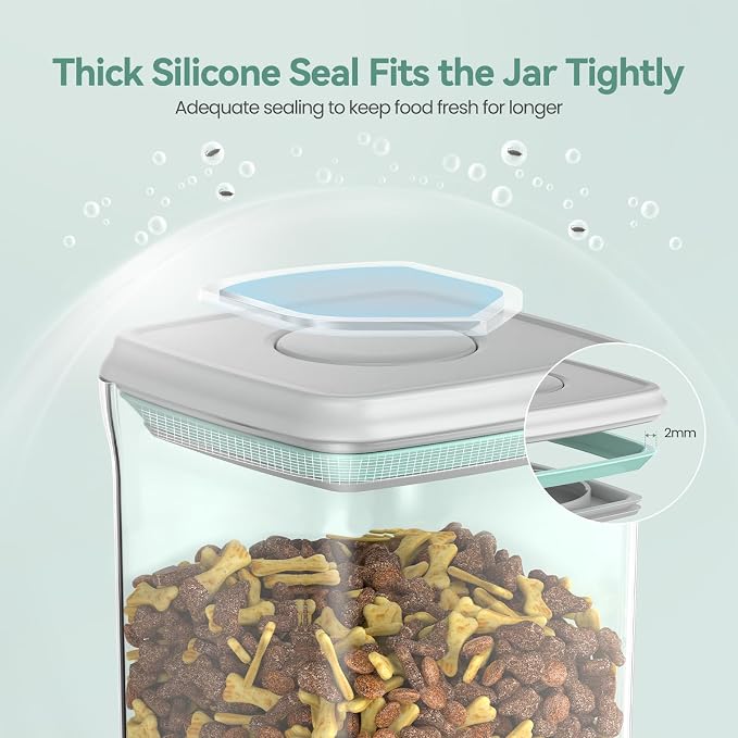 Dog-Cat POP Treat-Airtight jar-Container - 1.3 Qt/1.2 L | Ideal For Up To 1.3 Lb Of Treats | Stackable One-Touch Opening | BPA-Free
