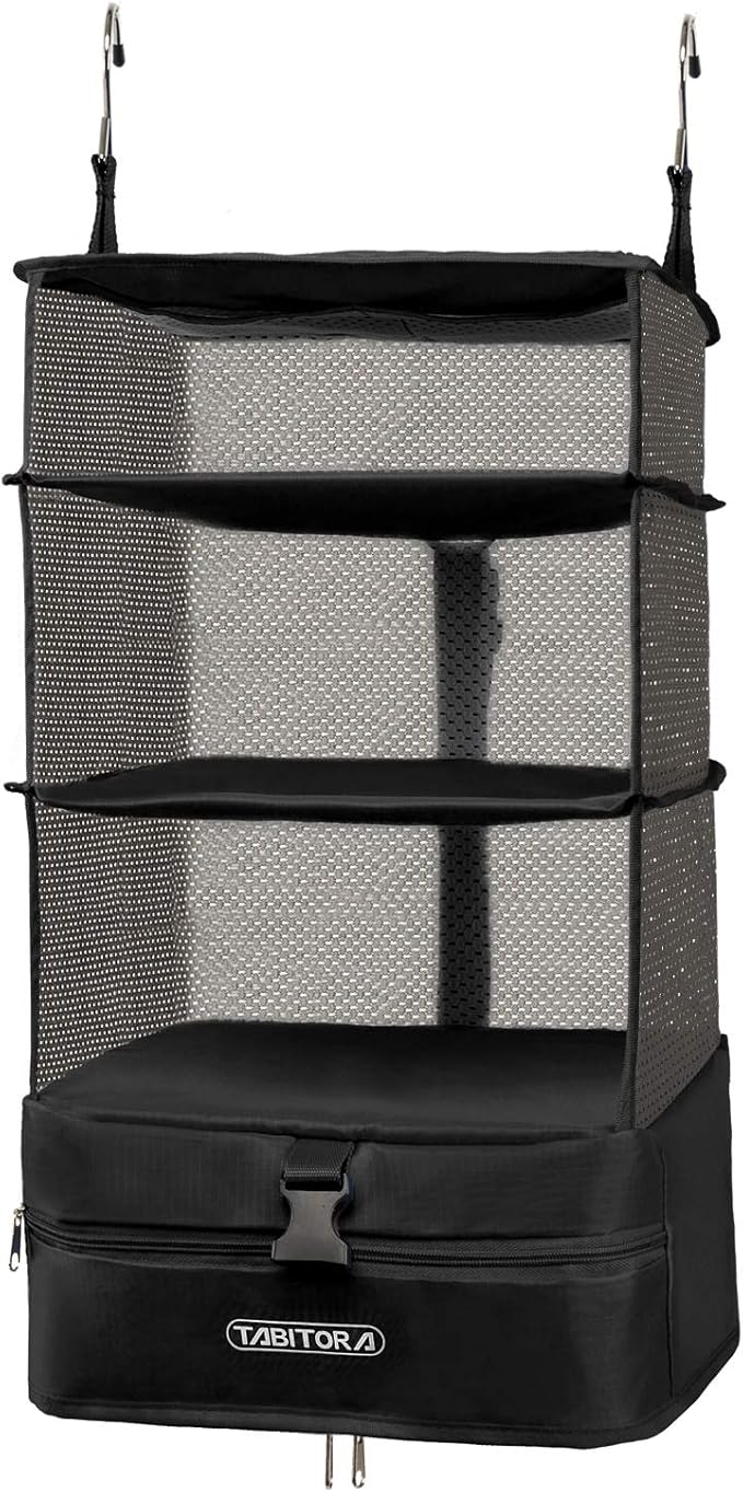 TABITORA Portable Hanging Travel Shelves Bag Packing Cube Organizer Suitcase Storage Large Capacity