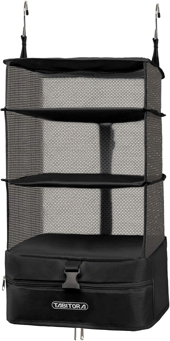 TABITORA Portable Hanging Travel Shelves Bag Packing Cube Organizer Suitcase Storage Large Capacity