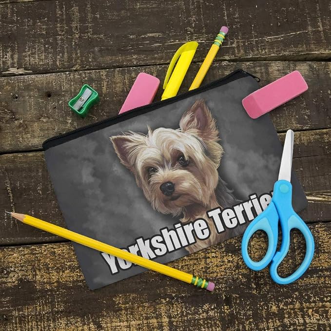 Yorkshire Terrier Yorkie Dog Pet Pencil Pen Organizer Zipper Pouch Case