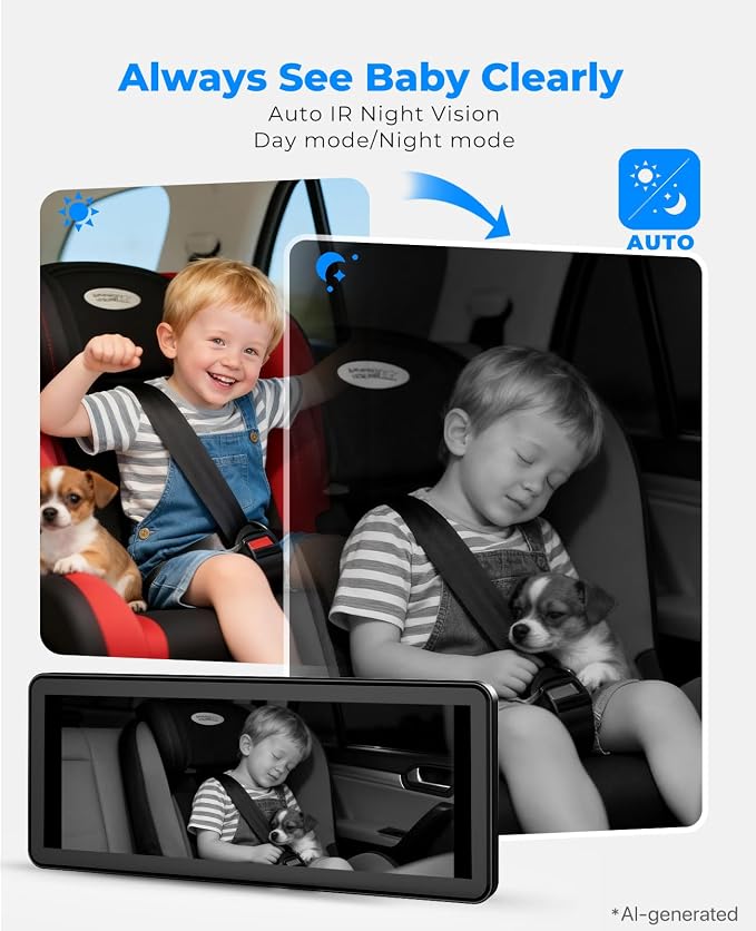 LUCKVIEW BM5PRO Dual Baby Car Camera, Blue 7.2" 1080P Monitor