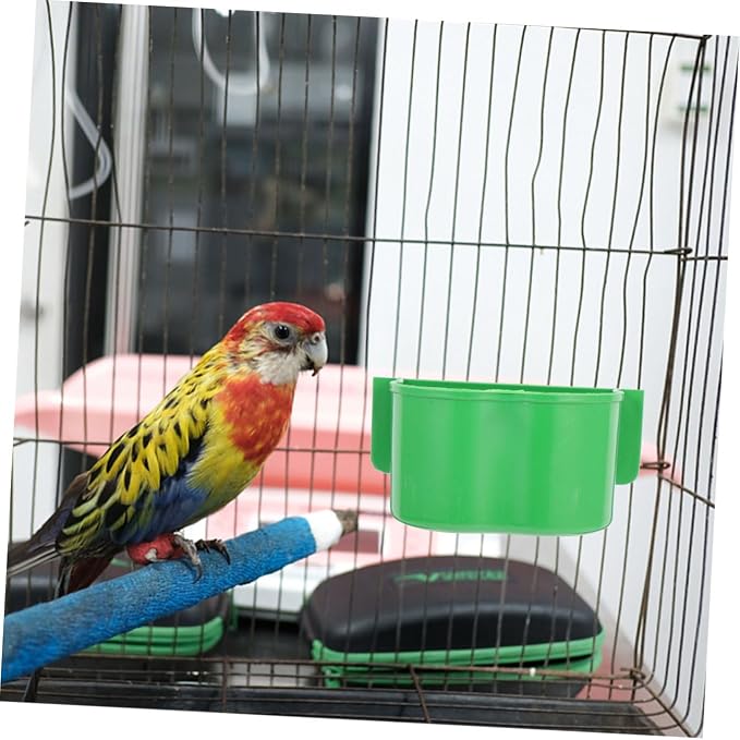 KALLORY 15pcs Bird Food Holder and Parrot Feeding Bowls Set with Water Feeder Portable Bird Cage Food Bowls for Flower-Shaped Water Dish and Parakeets