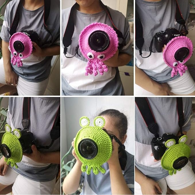 Saycker Huggers,Animal Shutter Hugger, Camera Lens Stand, Cute Animal Lens Accessory Teaser Toy,Photography Props, Camera Buddies Posing Prop for Portable Video Devices(Orange)