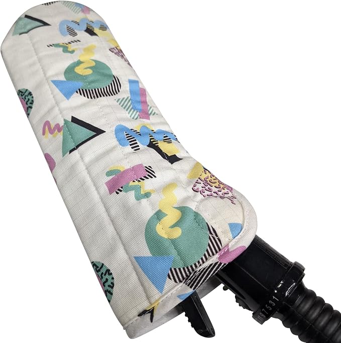 Case/Cover [Heat Resistant] for Curling Irons, Flat Irons or Straighteners, and Styling Irons, Silicone Coated Lining and Quilted Cotton Pouch for Travel, Gym, or Home [1980s]