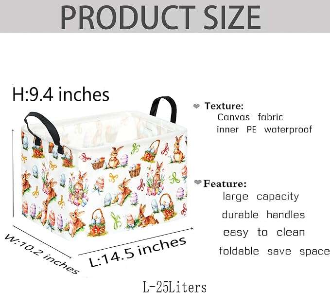 Gift Toy Storage Basket for Girls and Boys, Storage Organizer for Nursery Hamper Home Bedroom Laundry Hamper Shelf Easter Baskets