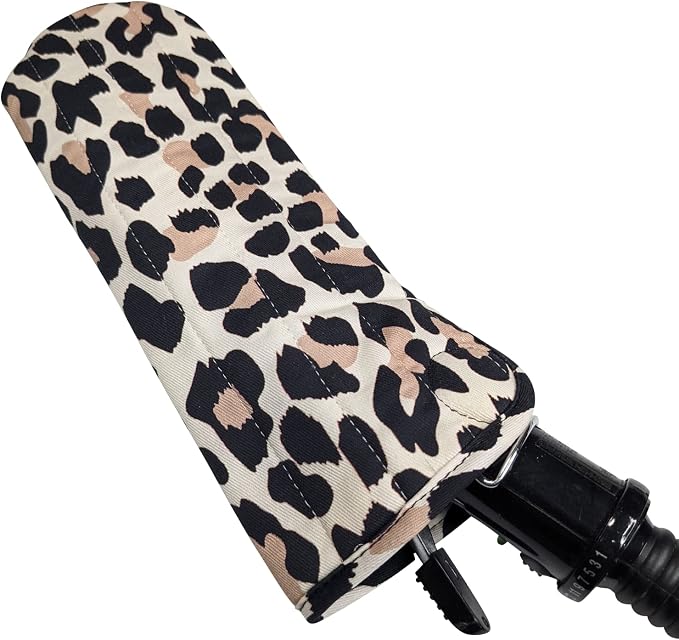 Case/Cover [Heat Resistant] for Curling Irons, Flat Irons or Straighteners, and Styling Irons, Silicone Coated Lining and Quilted Cotton Pouch for Travel, Gym, or Home [Cheetah]