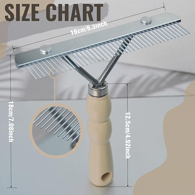 Undercoat Rake for Dogs, Grooming Rakes Brushes for Shedding Long Hair Coats Husky, German Shepherd, Golden Retriever, Long Tooth Removes Loose Hair Tangles