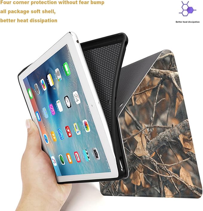 Tablet Case for iPad 10.5 Inch (iPad Air 3/Pro,2017/2019),Shockproof Protective Cover with Stand,Auto Wake/Sleep,Dead Branches and Leaves Pattern