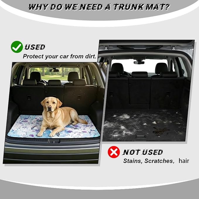 Blue Turtle Car Trunk Mat 29" x 39" Universal Camping Cargo Liner Dustproof PicnicTrunk Protective Mat Cargo Liners for Families/Travel Enthusiasts